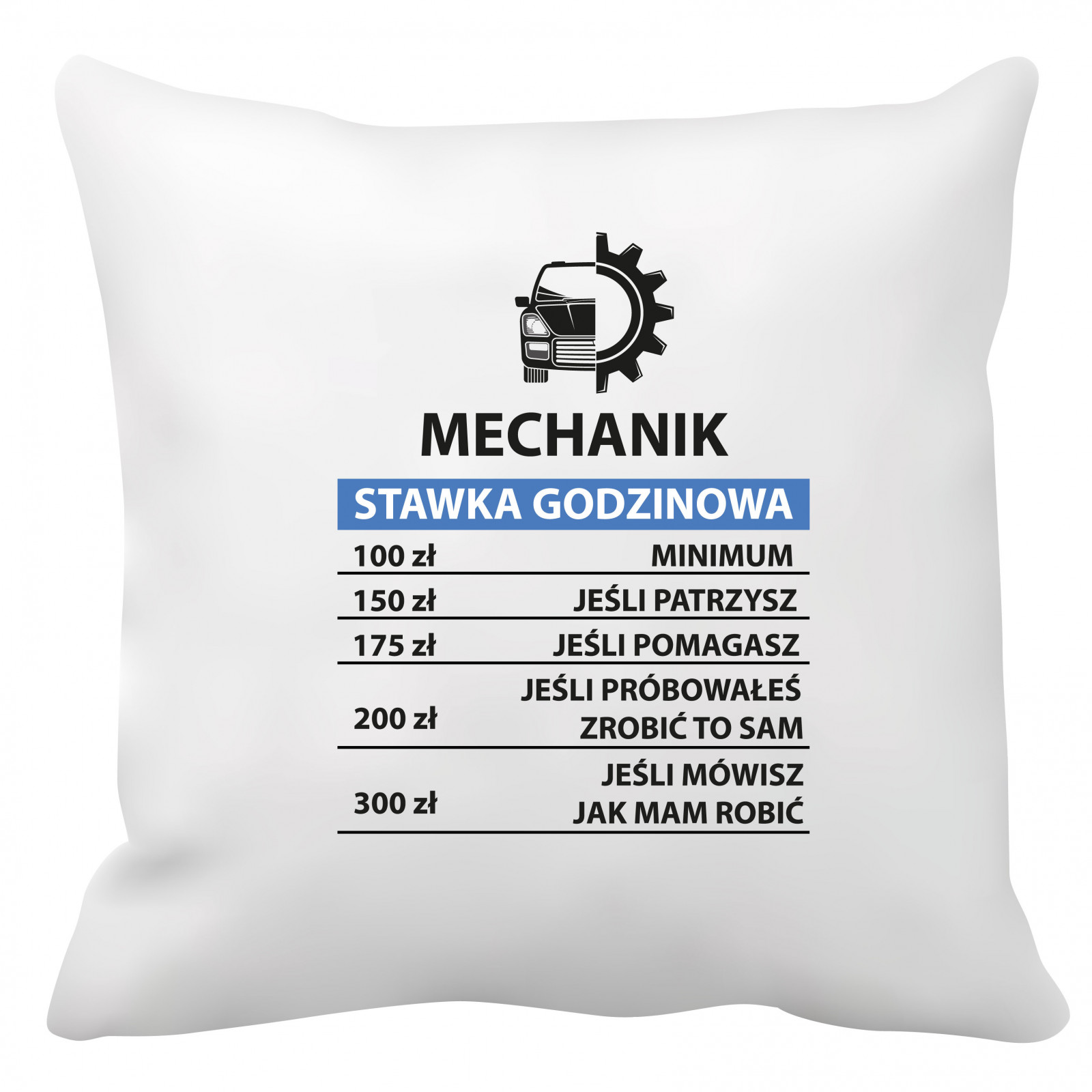 Poduszka dla mechanika (Mechanik stawka godzinowa)