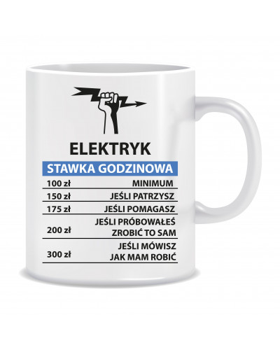 Kubek dla elektryka (Elektryk stawka godzinowa)