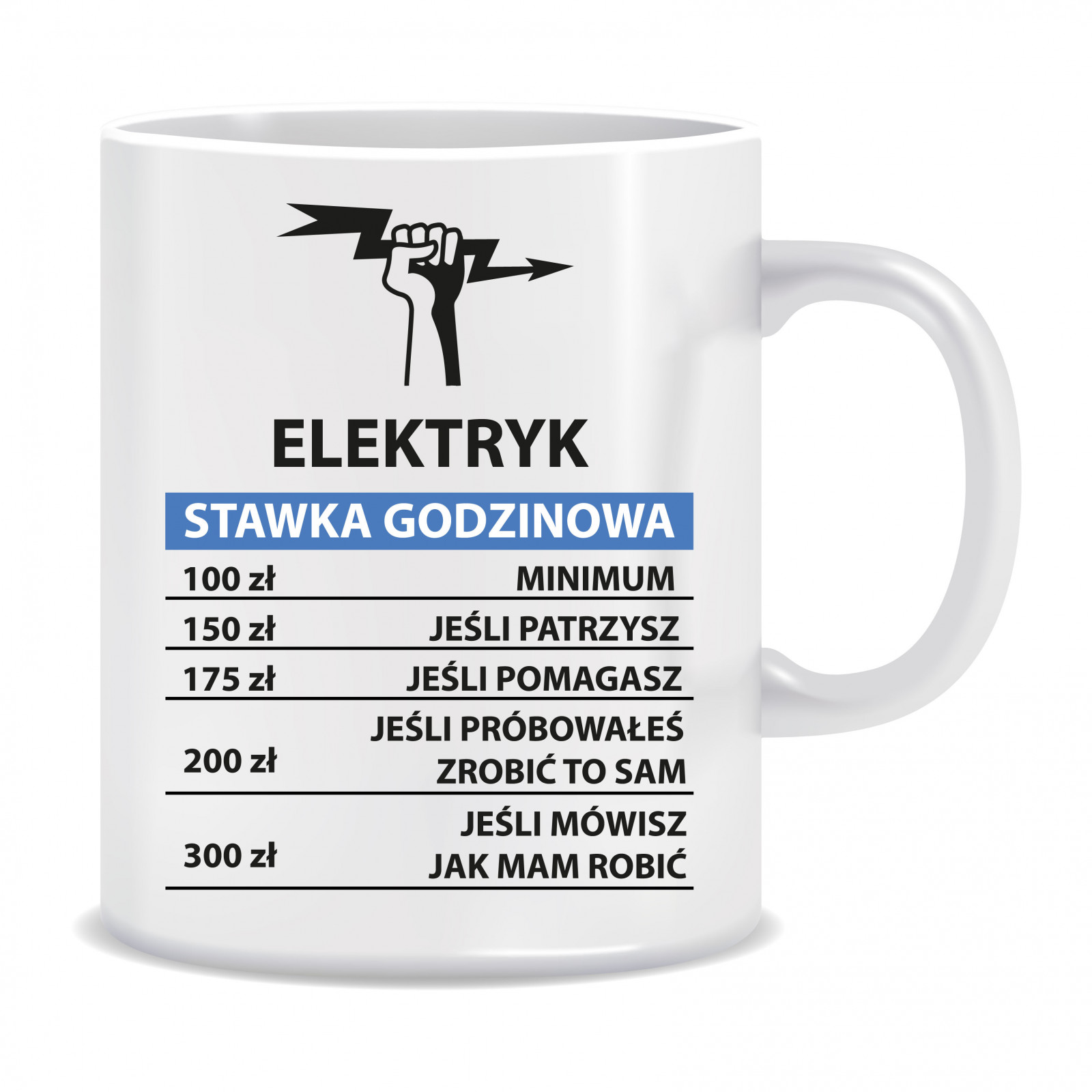 Kubek dla elektryka (Elektryk stawka godzinowa)