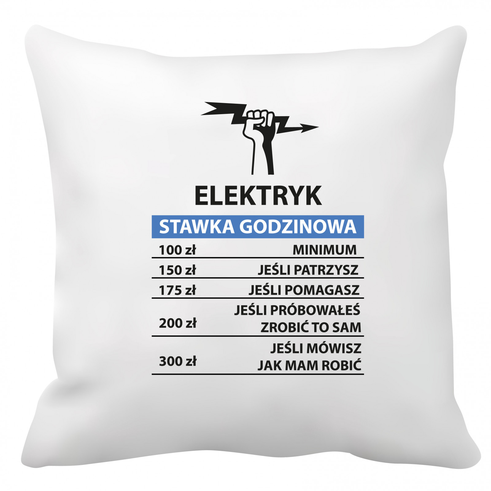 Poduszka dla elektryka (Elektryk stawka godzinowa)