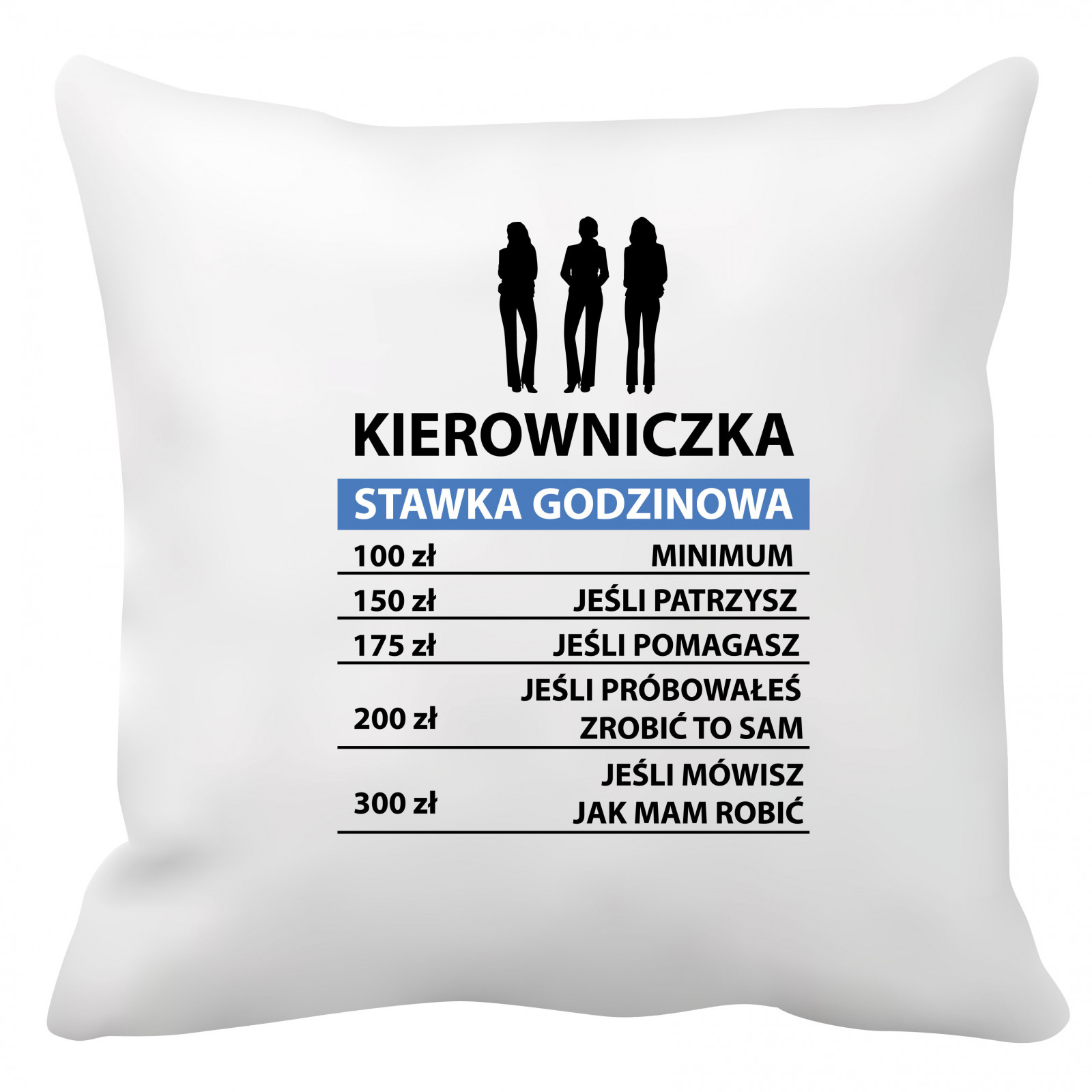 Poduszka dla kierowniczki (Kierowniczka stawka godzinowa)